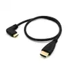Cable mini miniHDMI a HDMI codo de 90 grados línea transparente cámara SLR línea corta 0.5m