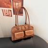 Cross-border bolsa retrô para mulheres 2024 nova bolsa texturizada ombro axilar bolsa de grande capacidade commuter bolsa feminina