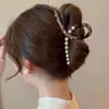Presilha de Cabelo Maillard Grande Presilha de Cabelo de Alta Qualidade para Mulheres Presilha de Tubarão para Parte de Trás da Cabeça Acessório de Cabelo Fileira de Diamantes