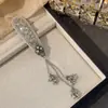 Pinza Bb Rosa Lichi de Alta Resistencia con Estilo Étnico de Cristal, Pinza Lateral con Strass Brillante para Flequillo, Pinza para el Cabello de Nuevo Estilo Chino de Alta Resistencia de Lujo Ligero para Mujeres