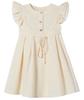 Vestido de Menina Vestido de Princesa 2025 Estilo Britânico Renda Manga Morcego Design Vestido de Menina 3 Anos Estilo Alto