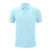 Camiseta polo de color sólido pesado camiseta logo impreso algodón de imitación fina 215g solapa pesada overol Paul manga corta