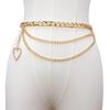 Cadena de cintura Love, cinturón que combina con todo, para mujer, vestido decorativo, falda a juego, suéter, cadena de corazón con diamantes de imitación, accesorios