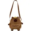 Juguete de Peluche de Capibara Lindo y Adorable Bolso Cuadrado Pequeño para Niñas, Bolso de Almacenamiento para Estudiantes que Van al Trabajo, Bolso Cruzado de Hombro de Capibara