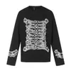 Camiseta de manga larga para hombre con estampado creativo y personalizado, top de camiseta informal holgado de cuello redondo, moderno, de estilo europeo y americano, para primavera y otoño
