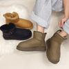 Botas de Nieve del Noreste para Hombre Botines Cortos Integrados de Cuero y Piel Sintética 2026 Invierno Forradas de Felpa Engrosadas Slip-On Zapatos de Algodón Antideslizantes y Cálidos