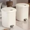 Cubo de basura con tapa para uso doméstico, modelo nuevo, gran capacidad, operado con pedal, para baño, cocina, dormitorio, sala de estar, con papelera de botón pulsador