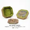 Caixa de Joias Octogonal Estilo Chinês com Tampa Dupla, Caixa para Pulseiras e Contas, Caixa de Exibição de Joias de Jade, Caixa de Brocado Colecionável Vintage