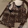 Nueva Moda Sexy Estampado de Leopardo Espalda Hermosa Ropa Interior Térmica Una Pieza Copa Fija Todo Fósforo Calefacción Chaleco Térmico Superior