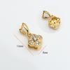 Hebilla de semilla de melón de color oro real bañada en cobre con colgante de circonita, material para accesorios de joyería, pulsera y collar hechos a mano.