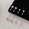 Pendientes de plata S925 con forma de ojo de gato y hebilla de tornillo para mujer, antipérdida, con orificios para las orejas elevados y sensación avanzada.
