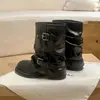 Botines cortos retro para mujer, nuevo estilo otoño 2026, botas de media pantorrilla con tacón grueso, estilizan y son versátiles, modernas botas de jinete