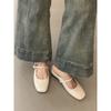 Meias Pantufas Fechadas Prata com Solado Grosso Estilo Francês para Mulheres, Novo Modelo 2025 Mules, Sapatos Mary Jane
