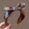 Scrunchie Retro de Bloques de Color Azules Estampados Diadema para el Cabello para Mujer Lazo para el Cabello Elegante de Lujo Ligero con Pliegues de Doble Capa