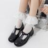 Sapatos e meias: Meias Femininas de Meia-Canela para Primavera e Outono, Estilo Ballet, Renda Branca, Estilo Ins Coreano, Meias Curtas de Algodão para Menina