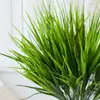 Planta Verde Artificial Transfronteriza Flor de Plástico de 7 Puntas Hierba Pequeña de Primavera Césped Artificial Ingeniería Revegetación Materiales de Paisajismo Decoración en Maceta