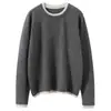 Esenciales de Otoño e Invierno 2025 Nuevo Punto de Cachemira Versátil para Mujer Moda Simple de Punto con Cuello Redondo de Manga Larga Versátil