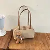 Bufanda de Felpa a Cuadros Estilo Coreano Dibujos Animados Colgante de Osito Oso Sucio Lindo Versátil para Chicas Colgante para Llavero
