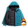 Chaqueta de plumón Chaqueta Tres en Uno para Mujer Estilo Nuevo Forro de plumón Desmontable Chaqueta Gruesa a Prueba de Viento para Hombres y Mujeres