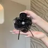 Grampo de Cabelo Flor de Fita de Rede com Laço, Presilha Tubarão Versátil, Grampo de Cabelo Super Fada com Brilho de Diamante, Acessório de Cabelo Presilha para Rabo de Cavalo