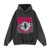 Sudadera con Capucha Estilo Retro Pesado Desgastado Otoño e Invierno Estilo Callejero Estampado Rock Marca de Moda Hombre