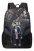 Mochila Messi Mundial de Fútbol Alrededores Mochila Escolar para Estudiantes Gran Capacidad Poliéster Mochila Reductora de Carga Bolsa para Computadora Dibujos Animados