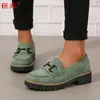 Juyuan Em Estoque Modelo Novo Primavera 2026 Tamanho Grande Sola Grossa Moda Feminina Confortáveis Mocassins