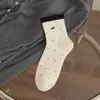 Calcetines para mujer, invisibles, estilo japonés, lunares, lazo, hasta la mitad de la pantorrilla, algodón, colores contrastantes, acanalados, versátiles, calcetines de estudiante, transpirables