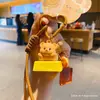 Urso de Manteiga Autêntico Série de Comida DIY Pingente de Chave Urso de Sobremesa Fofo Fashionável Exquisito Pingente de Mochila Escolar