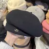 Boina de Lana Cálida y de Moda para Otoño e Invierno, Celebridad de Internet para Mujer, Estilo Nicho, Gorro de Lana Tipo Calabaza que Cubre Corto, Gorro de Moda