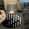 Dormitorio Minimalista en Blanco y Negro para Niños Alfombra Negra 8 Esterilla Antideslizante para Piso 8 Sala de Estar en Casa Foto Ins Cama de Dormitorio