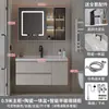 Lavabo y mueble de baño directo de fábrica, juego de mueble de baño estilo crema con lavabo cerámico integrado