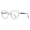 Gafas Anti-Luz Azul Transfronterizas 3193 Marco de Aleación Ligero y Resistente Estilo Cat-Eye Elegante Francés Gafas Ópticas para Mujer Que Modifican la Forma del Rostro
