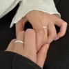 Anel de casal anel simples brilhante estilo simples homens e mulheres design de nicho de personalidade ajustável alto sentido casal Anel Novo