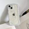 Cola com Glitter Borda Ondulada Adequada para Capa de Celular Apple 16Promax 17 Estrela Capa Protetora 15Pro Transparente 11