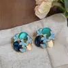 Hada de las Flores Desciende~ Pendientes Ovalados de Mariposa con Goteo de Aceite y Tachuelas de Diamante, Pendientes Dulces Estilo Bosque, Pendientes de Lujo Ligero y de Alta Gama para Mujeres