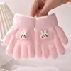 Guantes Personalizados para Niños Dibujos Animados Cálidos y Resistentes al Frío Invierno Terciopelo de Partículas Tejidos de Cinco Dedos Guantes para Bebé para Niños y Niñas