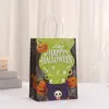 Sacola de Presente para Compras Sacola para Levar Sacola de Embalagem para Halloween Sacola de Papel Kraft Branca Sacola Tote Estampada para Festa