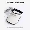 Chapéu Feminino Novo de Verão para Proteção Solar com Aba Larga, Rosto Pequeno, Anti-UV para Corrida Esportiva, Aba de Língua de Pato, Chapéu de Sol de Copa Vazia