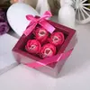 4 Flores de Sabão de Rosa Artificial Caixa de Presente Presente de Dia dos Namorados Brinde de Casamento Brindes para Eventos Corporativos Suprimentos para Festivais