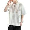Camiseta de manga corta de seda fría para hombre 2025, nueva marca de moda juvenil de moda, camiseta de media manga, ropa holgada de talla grande.