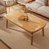 Mesa de centro dobrável de madeira maciça para apartamentos pequenos, adequada para sala de estar, mesa de jantar em casa, mesa baixa baixa de quarto de uso duplo, design simples