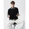 Camisa Polo a Cuadros Ace Original de Moda Falsa de Dos Piezas Camiseta de Manga Corta para Hombre Solapa Suelta Manga Corta Ht1008