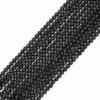 Cuentas de obsidiana con superficie de corte de piedra negra natural, cuentas facetadas, horquilla para el cabello, borla, cadena de clavícula, joyería al por mayor