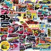 50 Adesivos de Grafite de Corrida Noturna de Carros de Desenho Animado para Decorar Guitarra Mala DIY Adesivos à Prova d'Água Transfronteiriço Genuíno