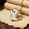 Nueva serie de platos creativos, broche del año del dragón del zodíaco, pequeño broche para suéter de mujer, accesorios, chal, ramillete antiexposición