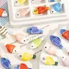 Contas Cerâmicas Criativas de Peixe Pequeno Pintadas à Mão Contas de Cordão Artesanais Contas Soltas Pulseiras Brincos Pingentes DIY Acessórios para Joias