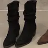 Botines de Ante de Tacón Alto para Mujer, Color Caqui al por Mayor, Estilo Francés Delgado, Punta Fina