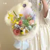 Ramo de Flores Feeling Decoración Hecha a Mano DIY Moldeado Nube Colorida Algodón de Seda Empaque de Flores Frescas Materiales de Arte de Algodón Nube