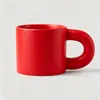 Caneca Gordinha de Cabo Grande de Alto Valor Lembrança Personalizada de Casamento Cerâmica Copo de Água Caneca com Impressão de Logo Personalizada